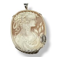 Pendant Mandile 1922 Woman Cammei  in Silver Conchiglia 2MCICM234.2